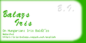 balazs iris business card